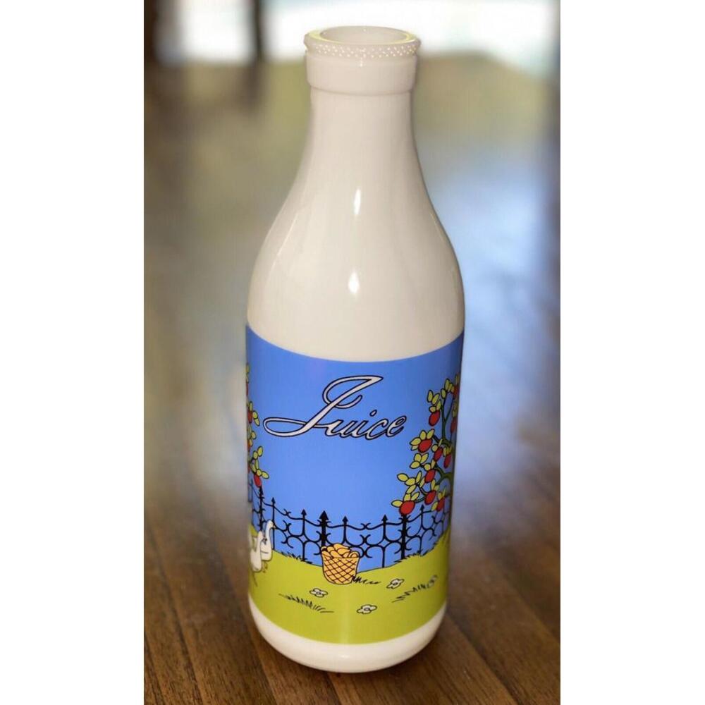 Vintage Carlton White Milk Glass Collectible Juice Bottle